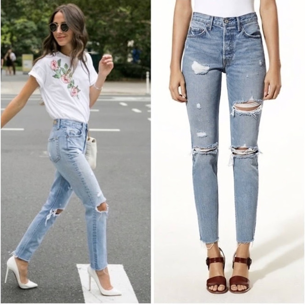 GRLFRND Karolina Jeans in a Little More Love (blue wash)